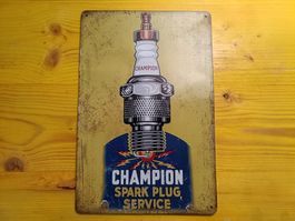 Champion Zündkerze - Blechschild - Vintage Look!