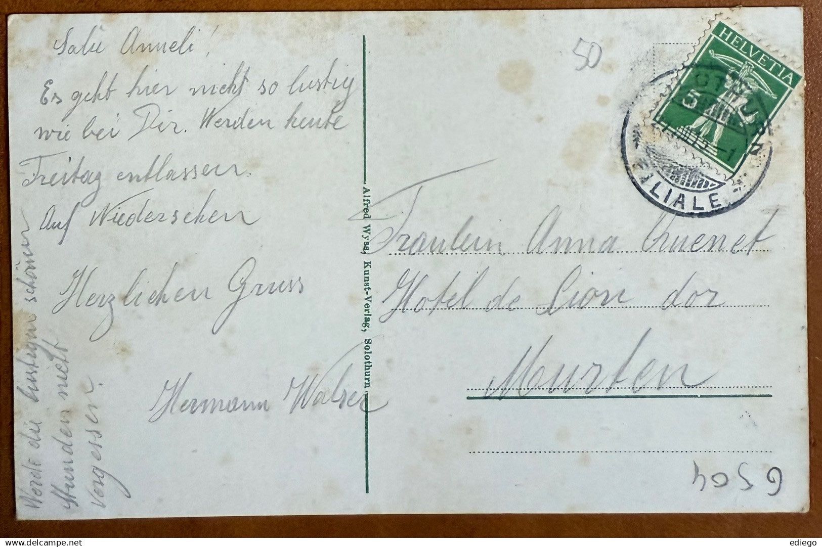 Cartoline postali: Solothurn - Totalansicht 1915 – Usato da Lutry venduto da Ediego 1
