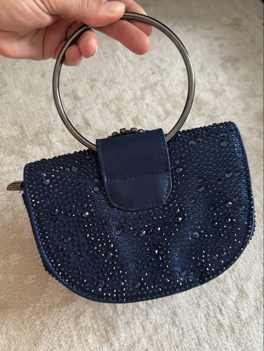 Sacs femmes: Dunkelblaue Strass-Abendtasche mit Ringgriff und Kette – Neuf avec emballage d'origine à Zürich par di_archive 8