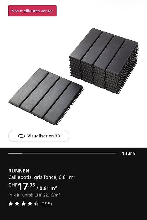 Mobilhome: Plaque sol pour balcon/jardin ikea  – Gebraucht aus Chêne-Bougeries von Eli_489 1