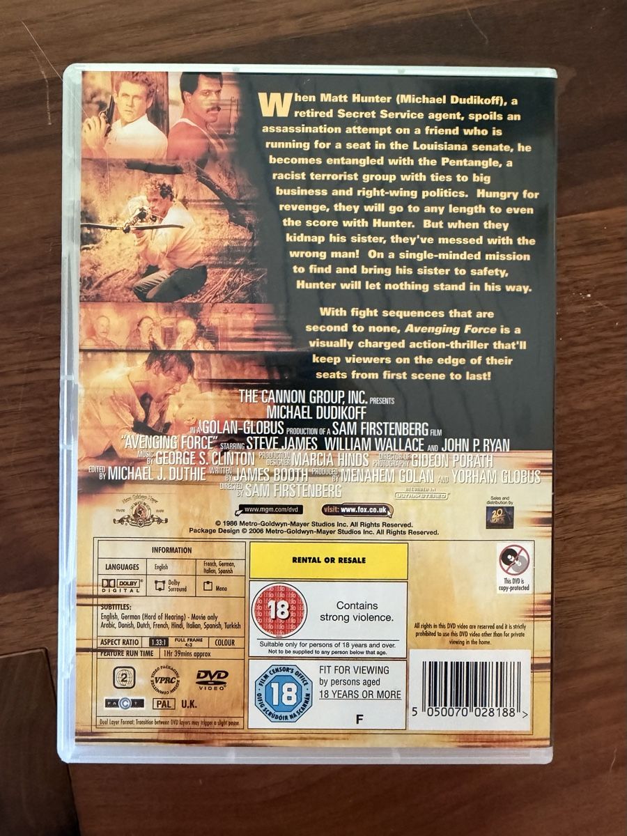 Alle DVDs: Avenging Force DVD England Code B englische Tonspur – Gebraucht aus Hünenberg von Paddels 2