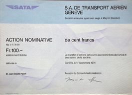 Sata SA de Transport Aérien Genève - 1974