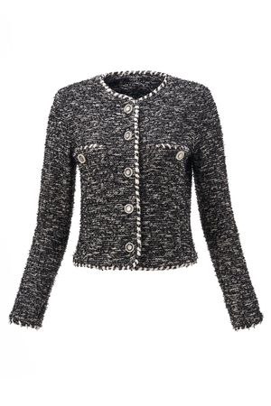 Edle Tweedjacke schwarz weiss Gr.XS und M neuwertig