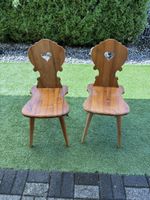 Stühle Holz 2er Set Herz Motiv Landhausstil geölt