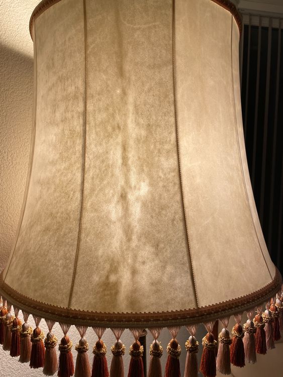 Relaxdays Stehlampe Gold - Antike Schirmlampe 158cm Mit E27 Fassung