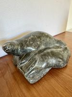 Kanadische Innuit Kunst ROBBE 🦭Speckstein Skulptur 2.84 Kg