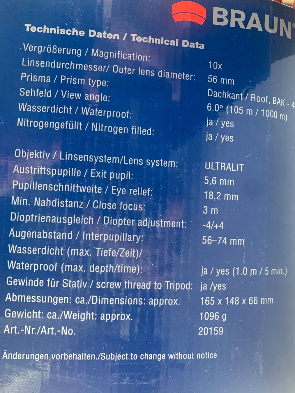 Feldstecher: Braun Feldstecher, Premium 10x56 WP-ED – Gebraucht aus Zürich von rayberg 6