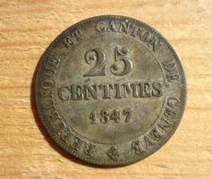 (D3) Genève 25 Centimes 1847