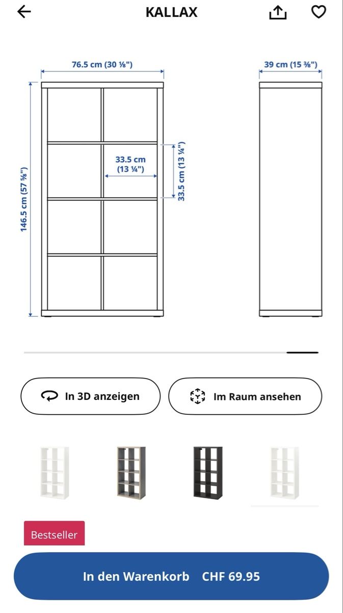 Ikea Scaffali: Ikea Kallax Regal – Usato da Chur venduto da Fisch0004 3