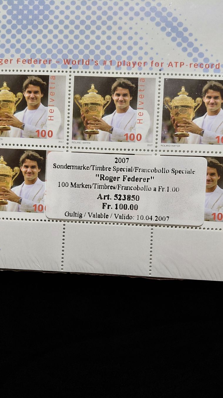 Tous les timbres: 16 × Roger Federer Block postfrisch – D'occasion à Riniken par ChriguG75 1