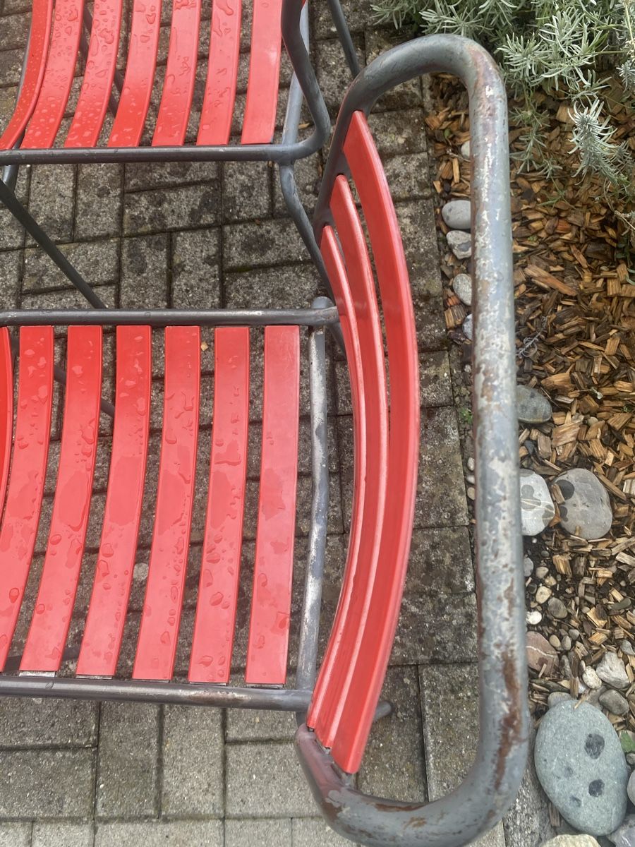 Sedie: 4 Retro Gartenstühle rot – Usato da Beckenried venduto da tyff123 2