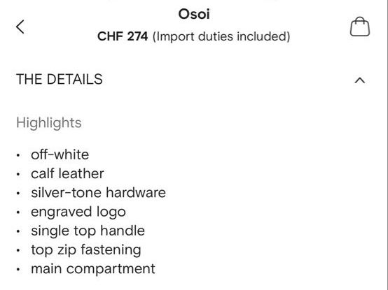 Borse da donna: OSOI Schultertasche in Creme/Off-White – Nuovo (secondo la descrizione) da Dübendorf venduto da Lzz1224 8