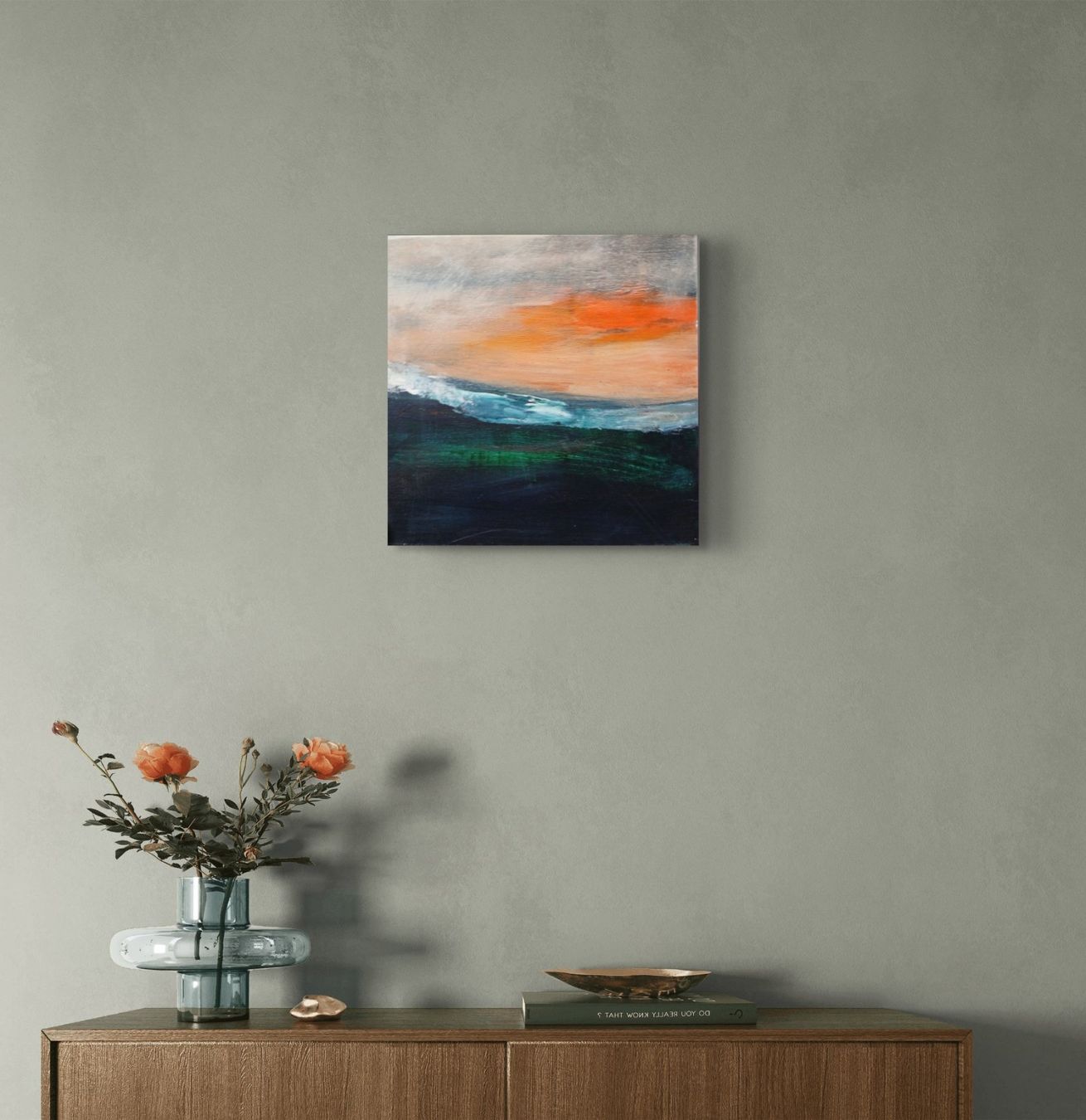 Dipinti: Acrylgemälde mit Landschaft 30x30 cm, Sunset – Nuovo e nell'imballaggio originale da Beinwil am See venduto da Superchance 2