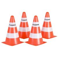 Hudora Pylone Set à 4 Stück (orange-weiss, 22cm × 13cm × 13c