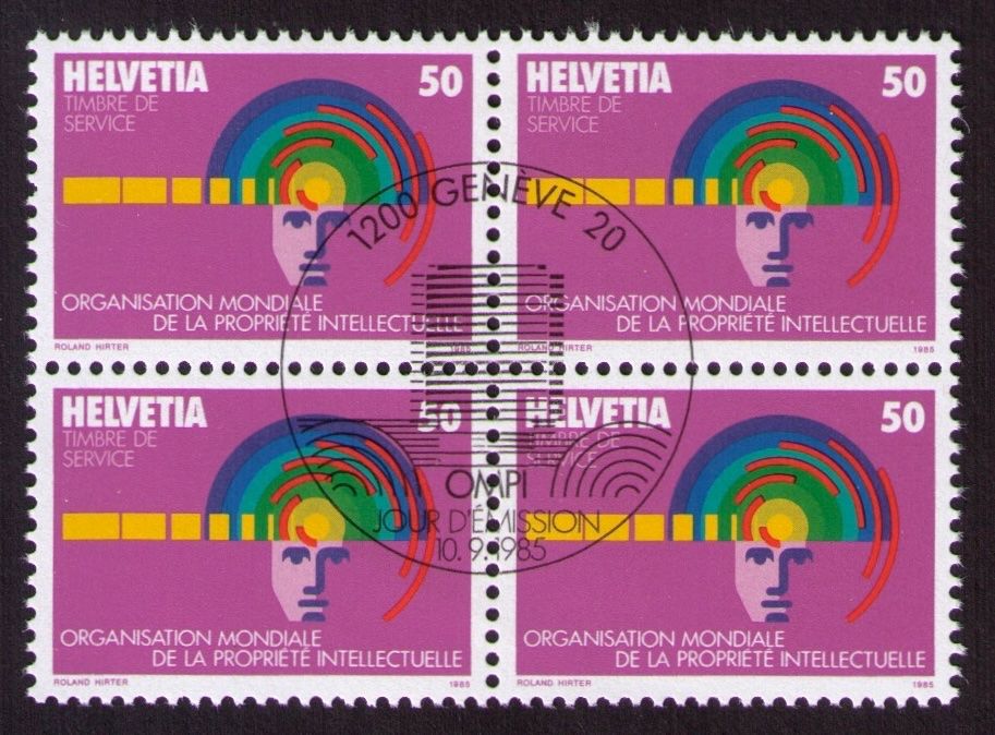 Tutti i francobolli: 1985_D Xll 5_Dienstmarken OMPI_GEISTIGES EIGENTUM_Kopf_Vb ET – Usato da Marthalen venduto da Ch_quality