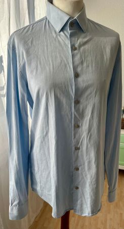 Hellblaues Calvin Klein CK Slim-Fit-Hemd, 100% Baumwolle, M