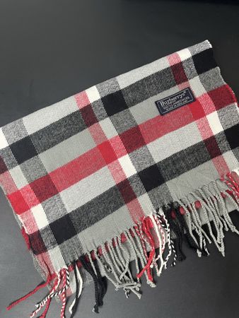 Écharpe Burberry 100% Laine gris motif carreaux