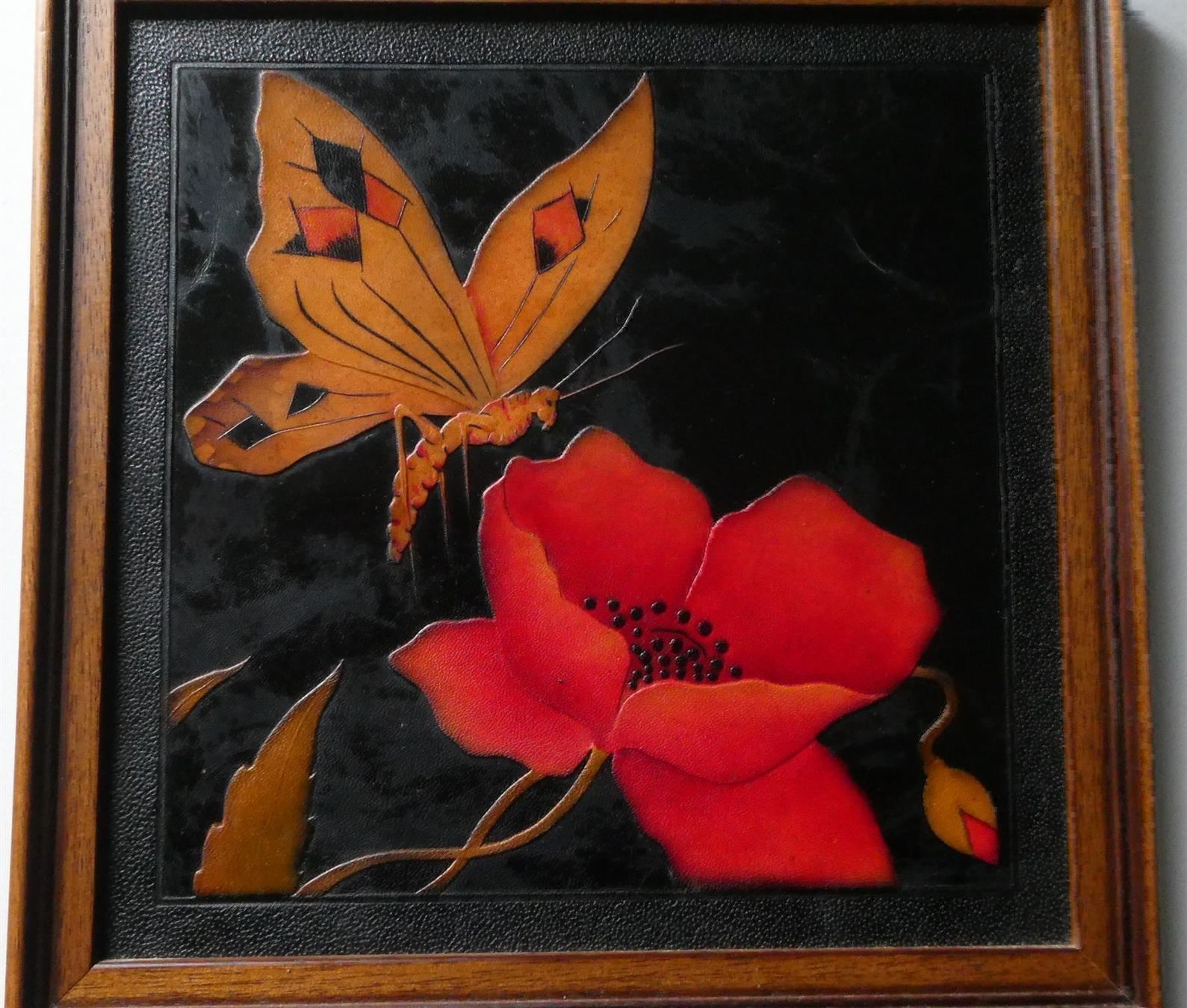 Posters & Illustrations: Bild Schmetterling Mohnblume Lederteile – D'occasion à Frauenfeld par ZAZ12 7
