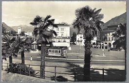 LOCARNO, TRAM, BELLA VEDUTA FOTOGRAFICA, 0 1953