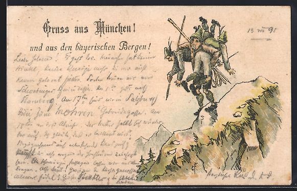 Cartoline postali: Vorläufer-AK Bergmann trägt zwei Wande – Usato da Berlin venduto da bartko-reher