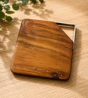 Holz Untersetzer mit Metallrahmen Vintage (NEU)