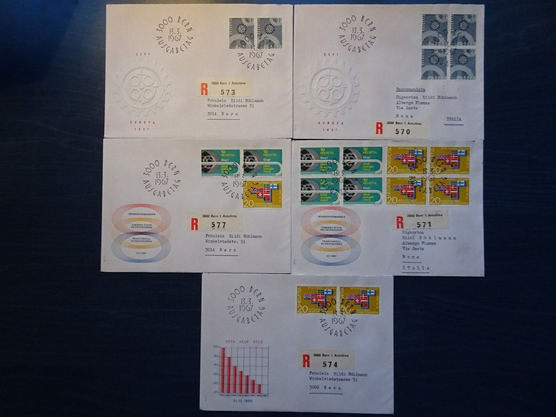 Alle Briefmarken: FDC  1967 – Gebraucht aus Aadorf von Chnorli-Furz