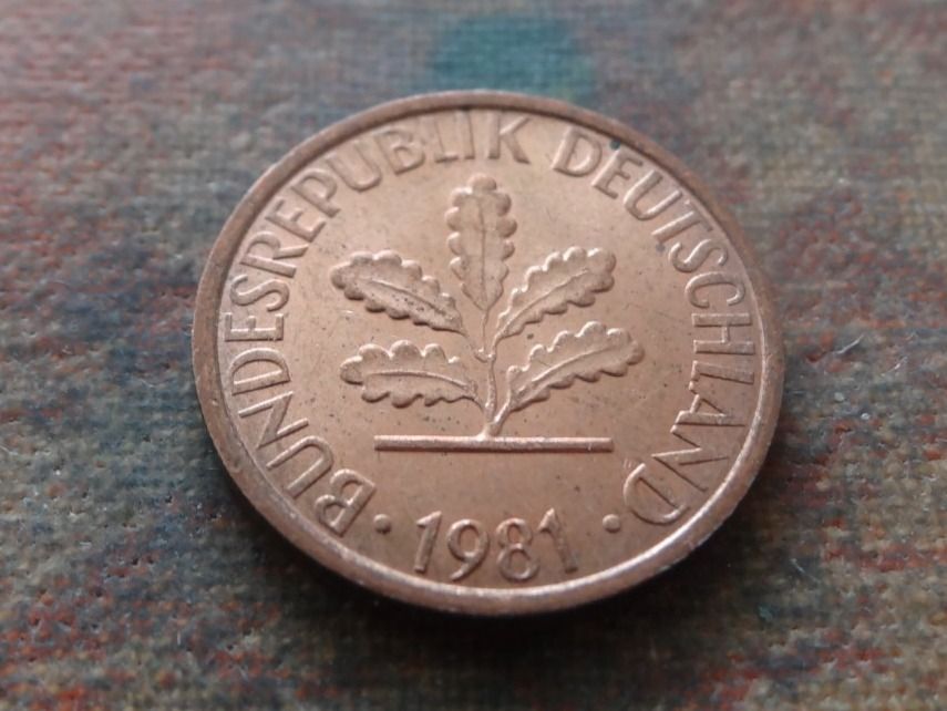 Tutti le monete: DEUTSCHLAND 1 Pfennig 1981 – Usato da Romanel-sur-Lausanne venduto da Swift13