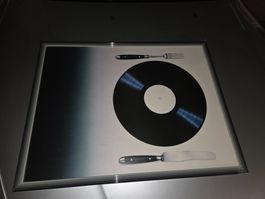 Edles Bild mit Vinyl Schallplatte, Messer und Gabel,Top!