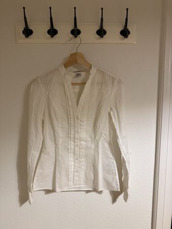 H&M Bluse, weiss, Grösse 34 - Top Zustand