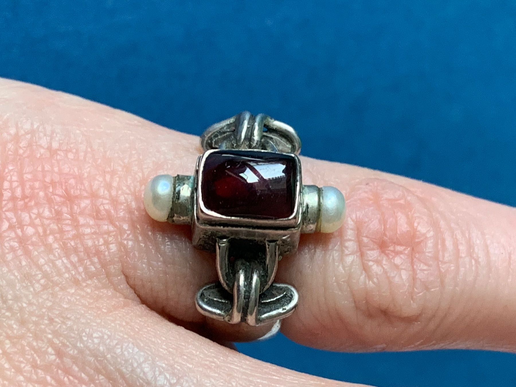 Ringe: Silberring burgunder Perlen (47/15) – Gebraucht aus Laufen von Bellebellezza 3