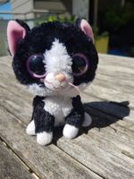 Plüschkatze schwarz mit grossen Augen