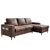 Gemütliches Eck-Schlafsofa, braun, Migrofaser super Z...