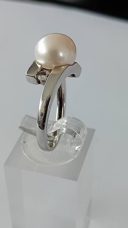 Anelli: Ring Silber mit Perle und Weisstopas – Usato da Stans venduto da wer_fd5f 3