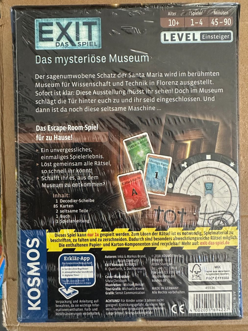 Kosmos Giochi: EXIT Spiel: Das mysteriöse Museum – Nuovo e nell'imballaggio originale da Boppelsen venduto da KASIBO 1
