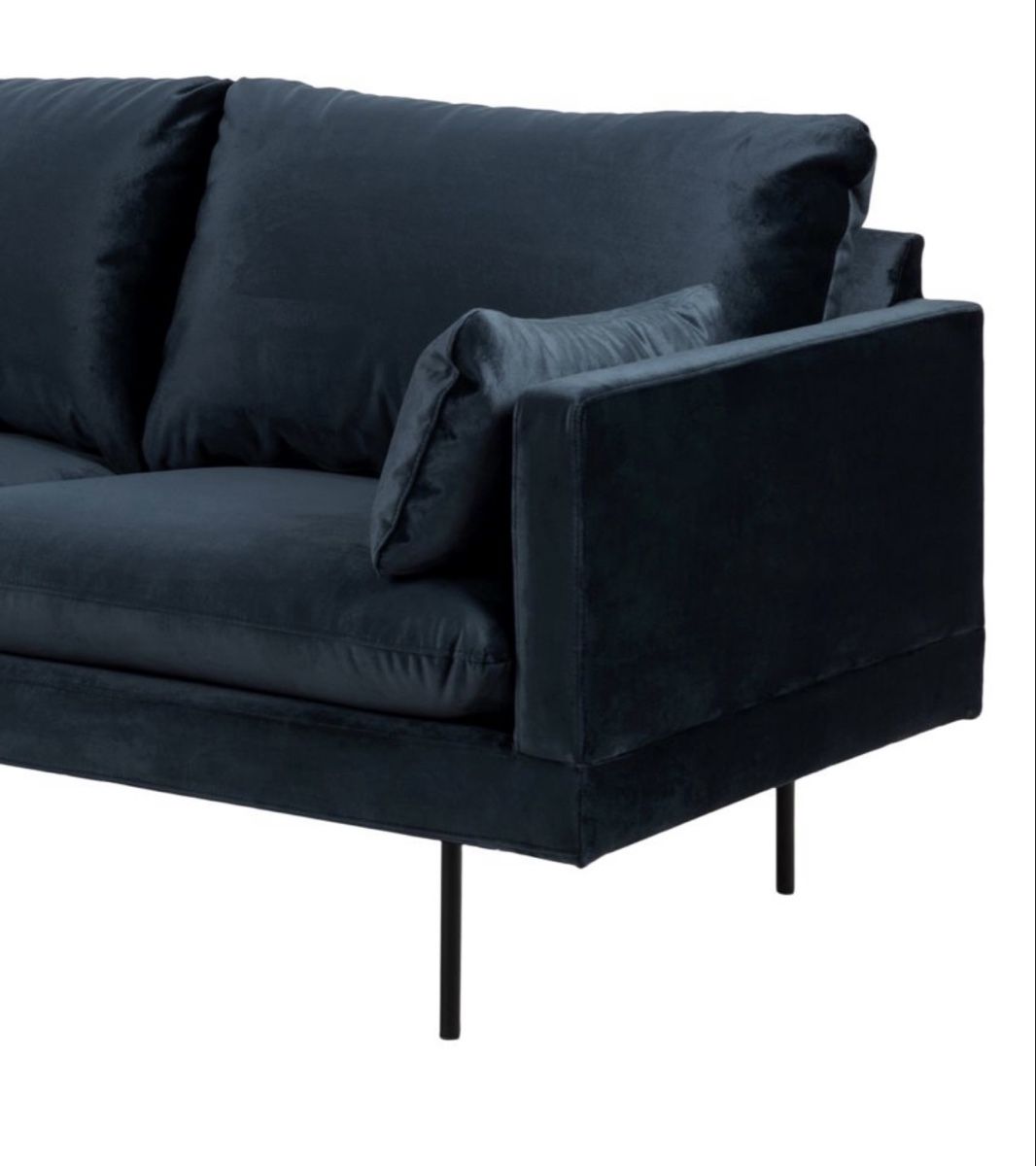 Divani: Ecksofa Sofa Ellens III Samt dunkelblau – Nuovo (secondo la descrizione) da Siebnen venduto da sellingmystuff1 6