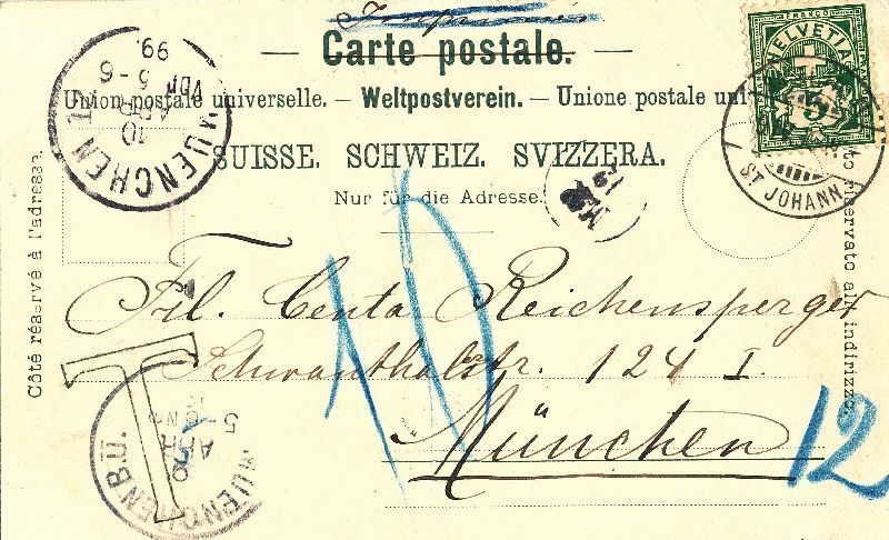 Cartoline postali: Basel - Gruss aus ... Spalenthor + 1899 – Usato da Emmenbrücke venduto da teestube 1