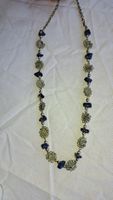  Halskette mit Lapislazuli-Steinen, Vintage Stil