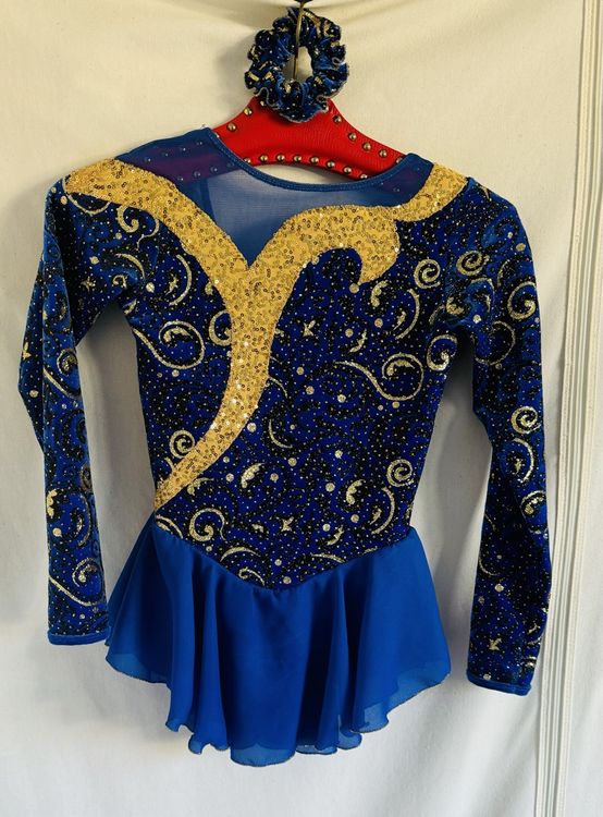 Eiskunstlaufkleid/ Kürkleid blau-gold, Jerry's, für 10j (Gebraucht) in