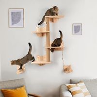 Kratzbaum aus Massivholz für Katzen für die Wand, 110cm hoch