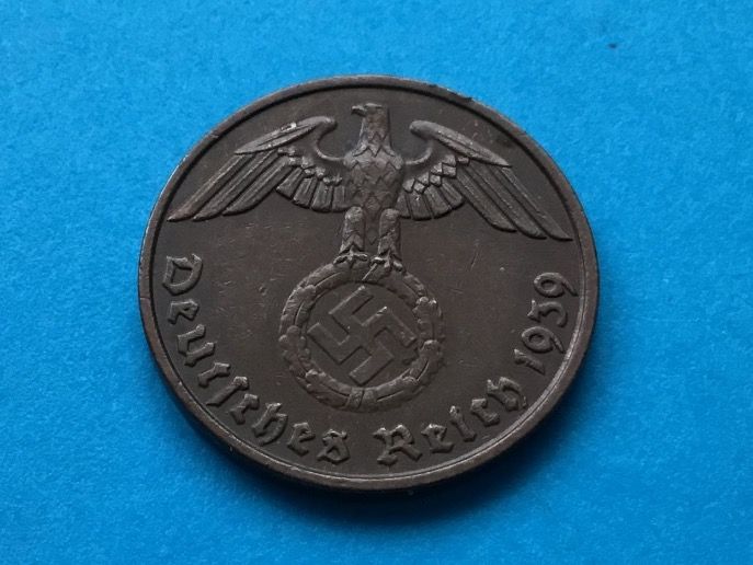 Tutti le monete: Drittes Reich   2 Reichspfennig 1939 E   VZ + – Usato da St. Margrethen SG venduto da alfapeugeot10 2
