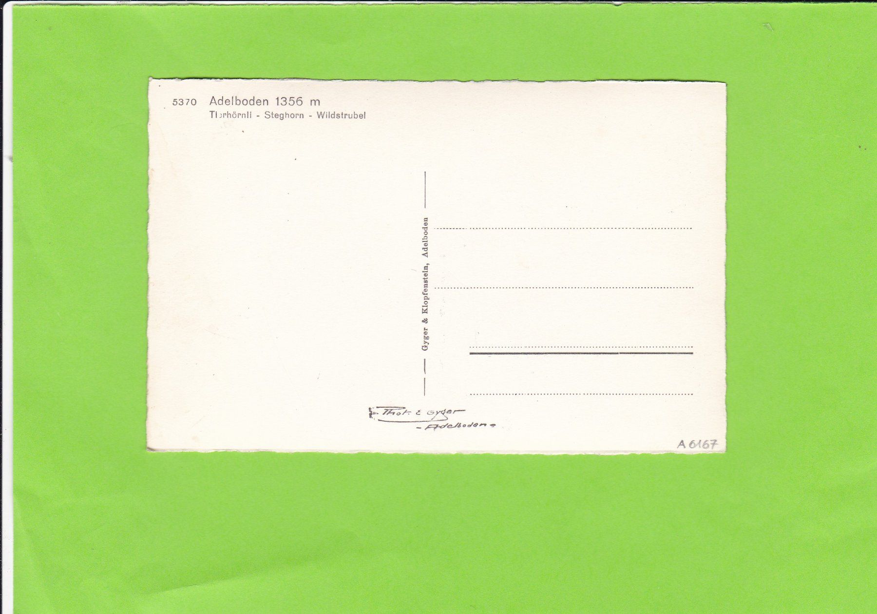 Cartoline postali: 5370 Adelboden – Usato da St. Peterzell venduto da neckertal 1