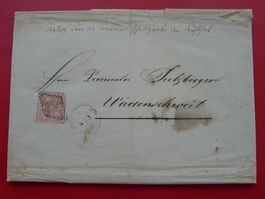 1854, Rayonbrief THALWIL mit überrandiger! Nr.20, T.9.GR