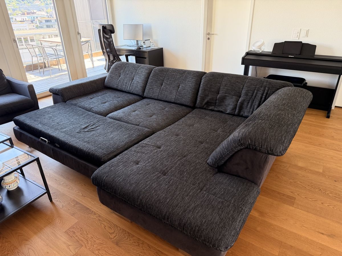 Divani: Moderne Ecksofa, Dunkelgrau, mit Bettfunktion, Top Zustand – Usato da Winterthur venduto da spe_cq22 9