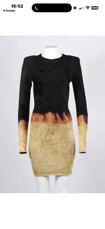 Robe Balmain noir et doré manches longues état neuf