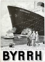 Byrrh Schiff Normandie - Alte Werbung /Ancienne réclame 1935