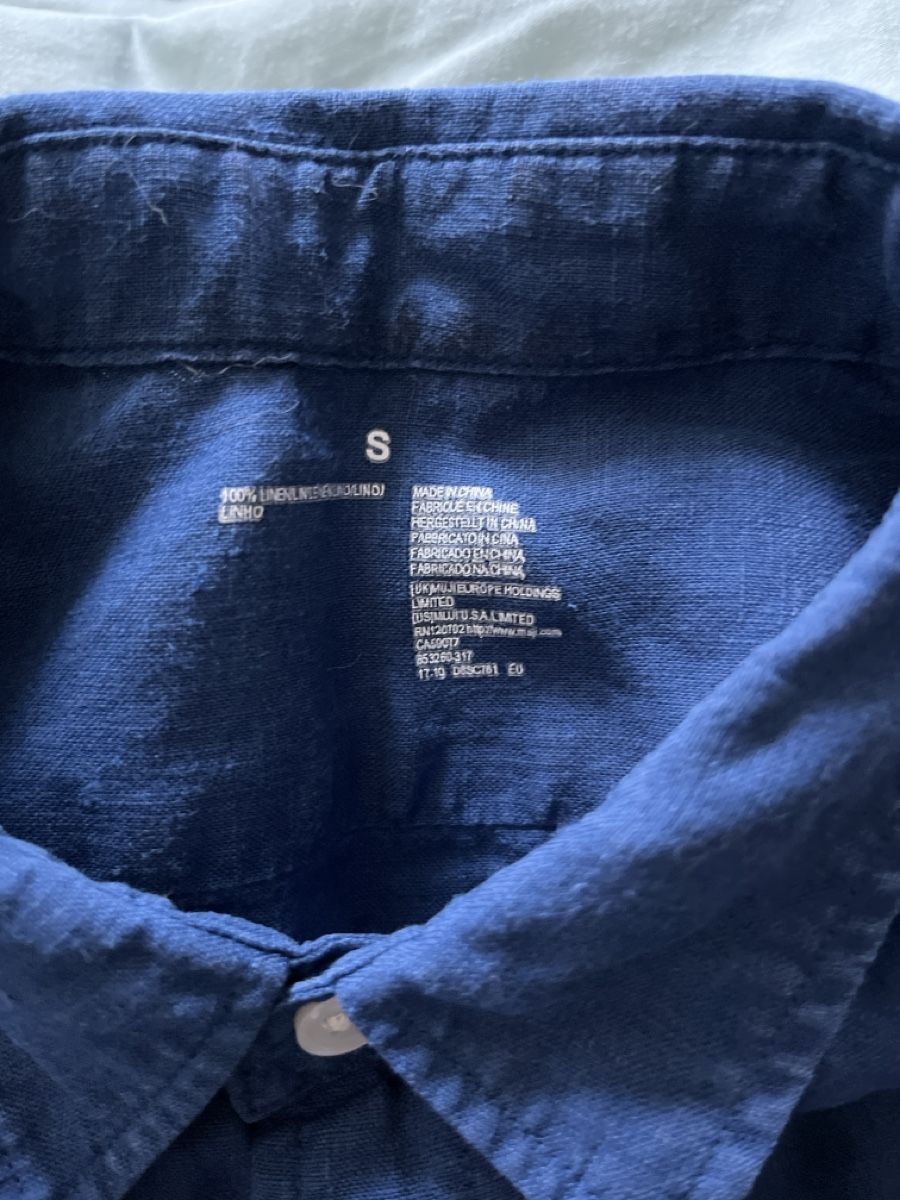Camicie: Linen Hemd blau – Usato da Bern venduto da Olblack 1