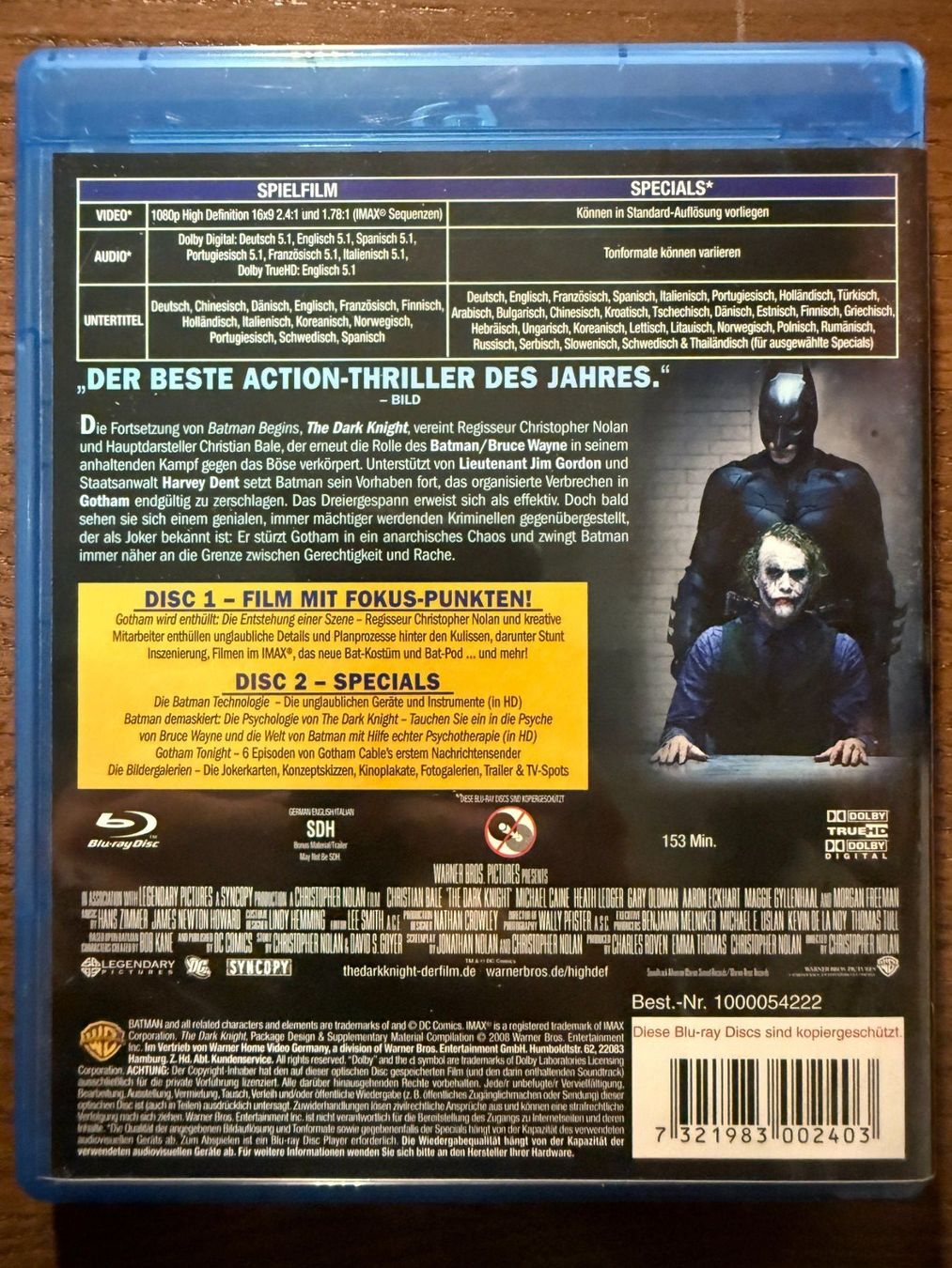 Tous les DVDs: Batman The Dark Knight – D'occasion à Zürich par Blu-ray_ZH 1
