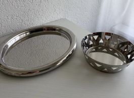 Alessi, Platte und Schale Platte 33 x 26.5 cm Schale 18 cm