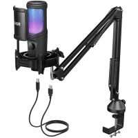 Gaming Mikrofon USB Kondensatormikrofon RGB mit Armständer