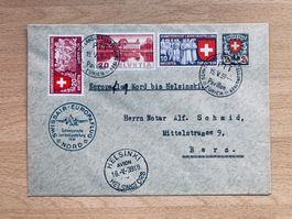 Flugpostbrief 1939 Swissair Europaflug NORD , Helsinki